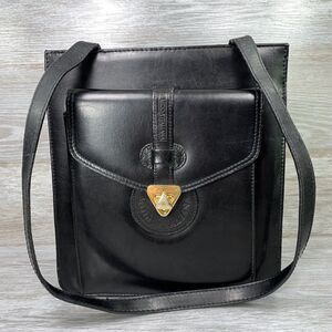 Moda Italiana Handbag Purse Smooth Structured Hard Shoulder Exterior Pocket Zip
